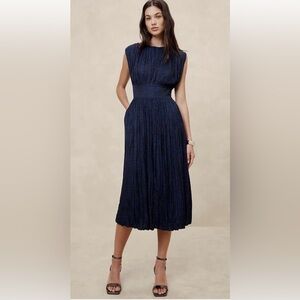 Banana Republic Black and Blue Patterned Dress